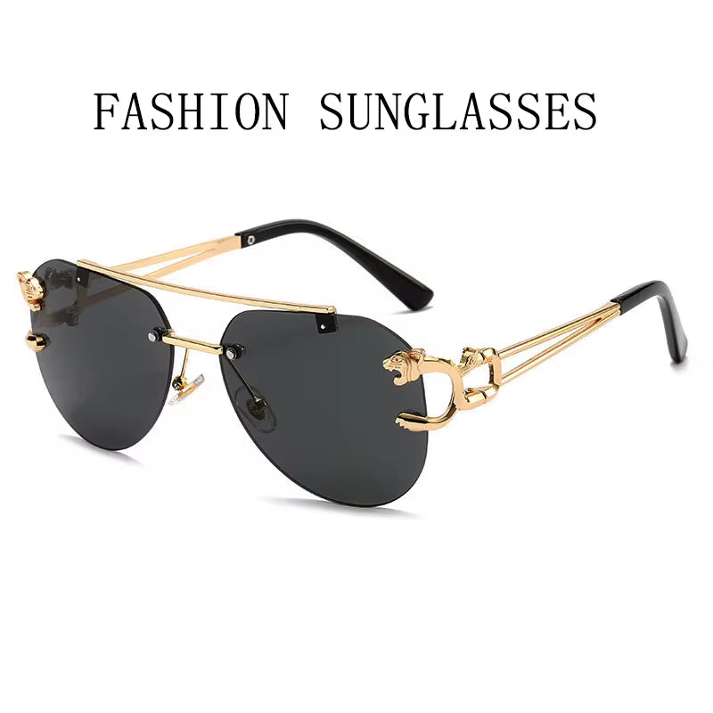 Rimless Designer Sunglasses Women Trendy Luxe Fashion Sunglasses Men Vintage Glasses Lentes De Sol Mujer Lunette Soleil Femme