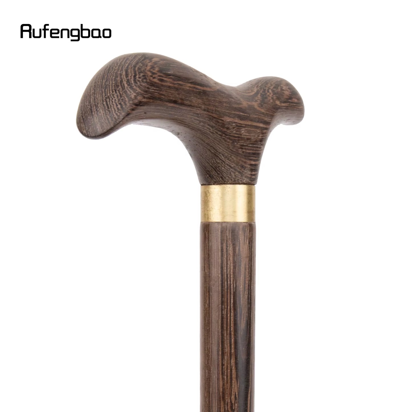 Brown Wooden Traditional Fashion Walking Stick Decorative Cospaly Party Wood Walking Cane Halloween Mace Wand Crosier 89Cm