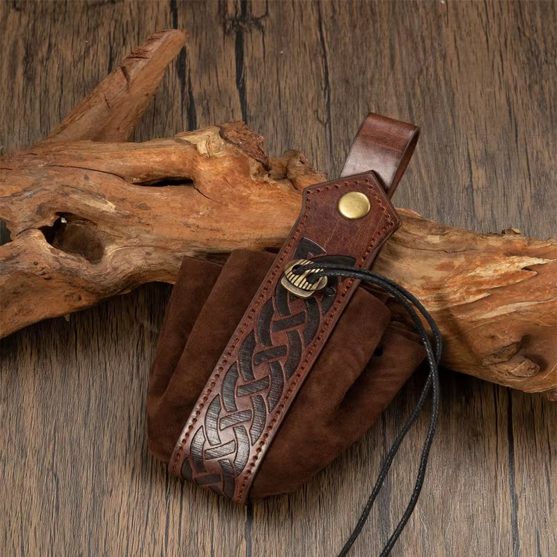 Viking-Style Medieval Pouch That Can Be Hung on a Belt, Men'S Coin Purse, High-Quality Retro Waist Bag, Cool and Handsome Style