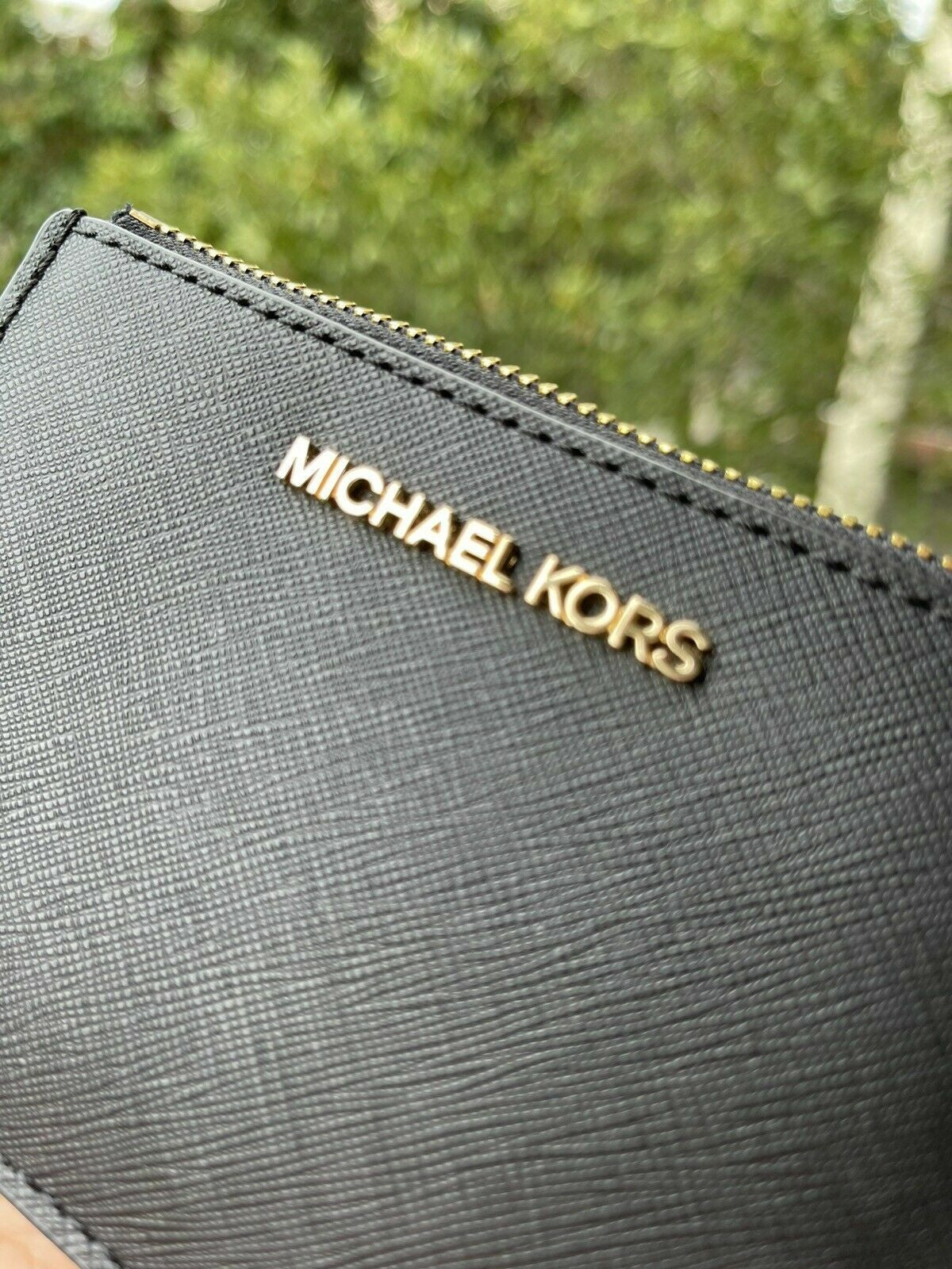 Michael Kors Women Lady Key Ring Chain Top Zip Coin Pouch ID Card Holder Wallet