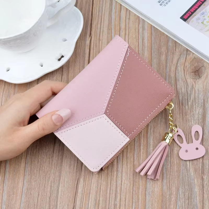 2024 New Women'S Wallet PU Leather Women'S Wallet Made of Leather Women Purses Card Holder Foldable Portable Lady Coin Purses