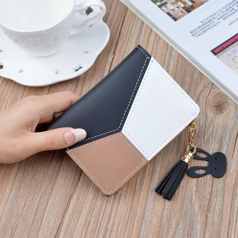 2024 New Women'S Wallet PU Leather Women'S Wallet Made of Leather Women Purses Card Holder Foldable Portable Lady Coin Purses